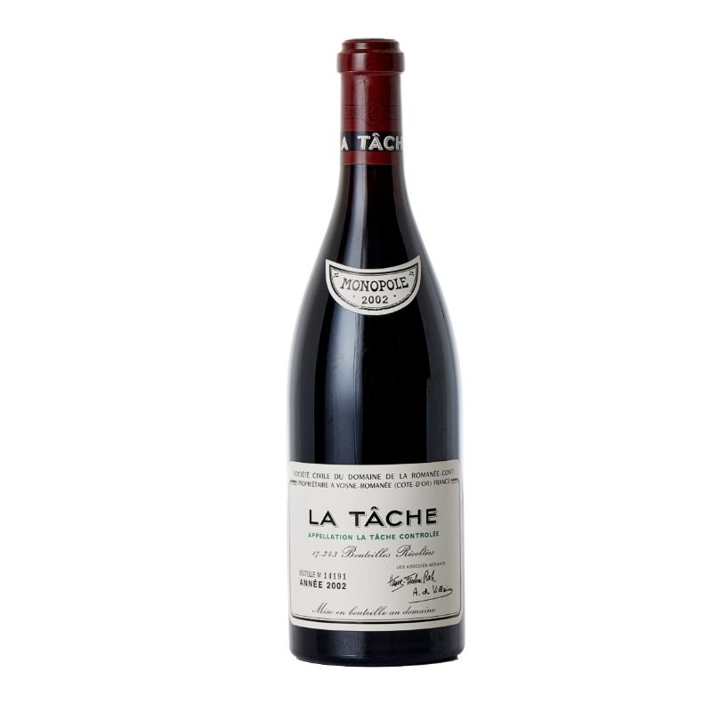 2002年份La Tâche紅酒瓶身特寫