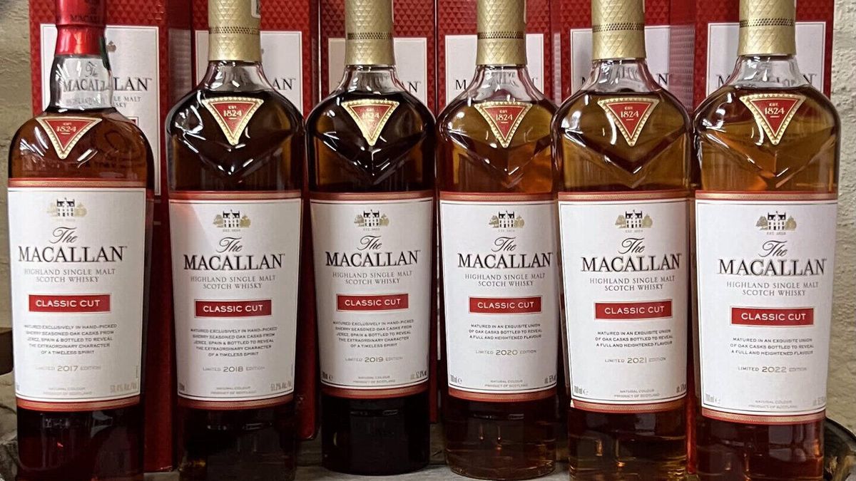 Macallan Classic Cut 酒瓶年份酒精度、封口、酒位、瓶底與紅色原盒傳相估價清單