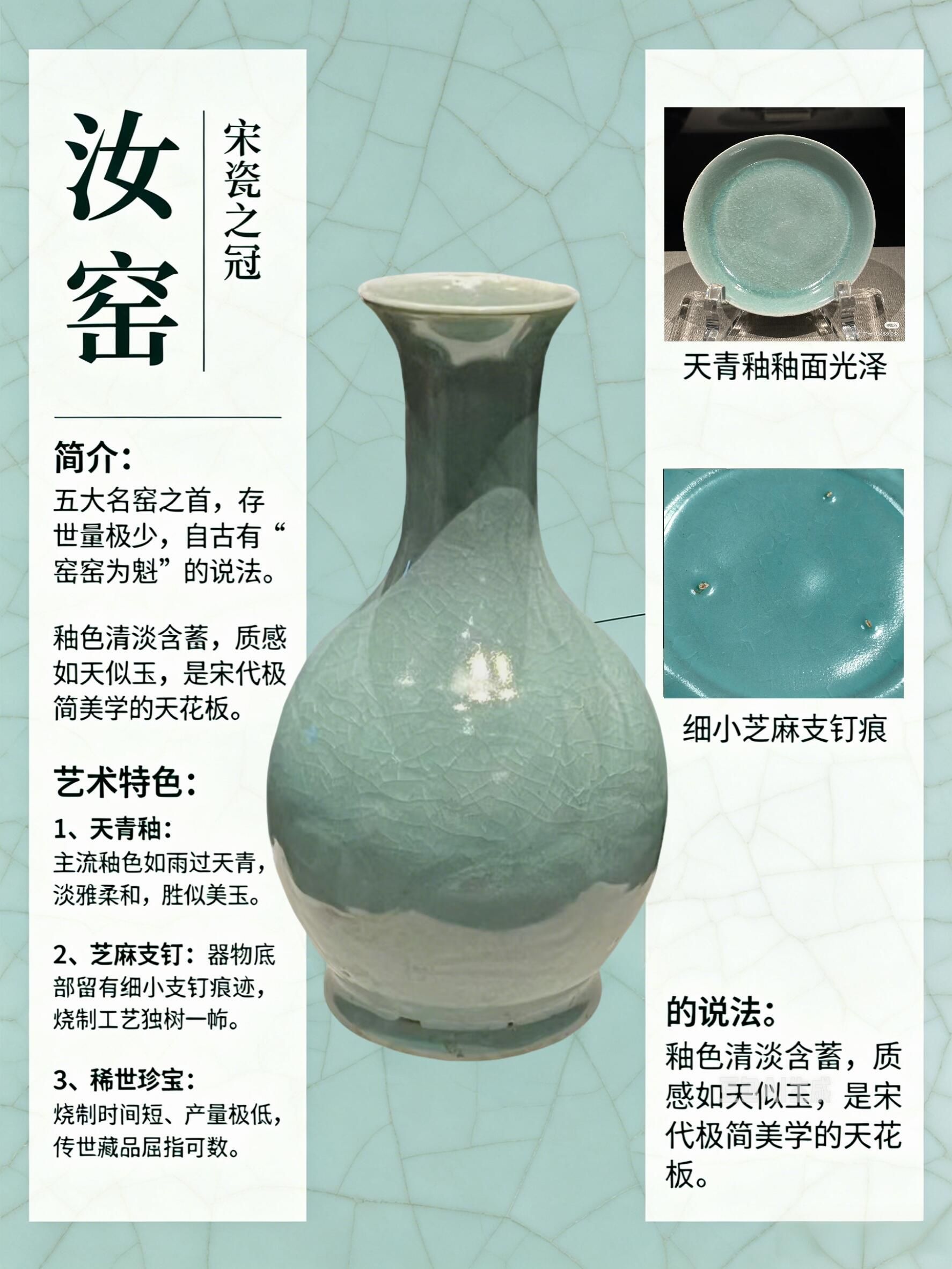 工芸品 宋時代 汝窯 古陶磁器 天青釉 氷片紋 四係罐 木盒 擺件 時代物