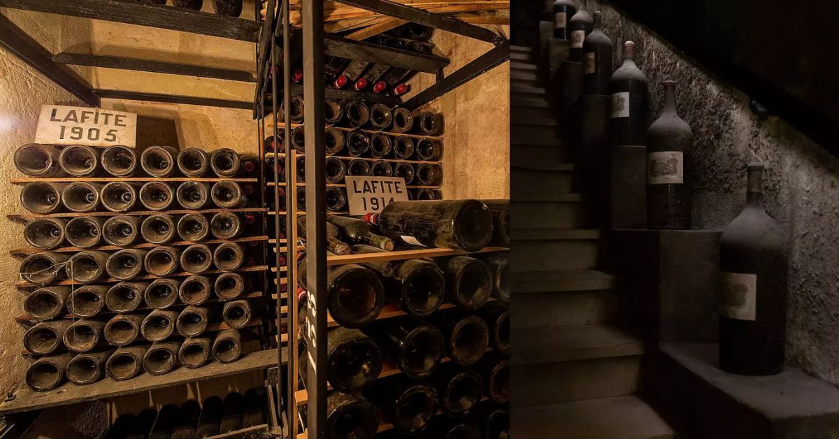 頂級紅酒在專業酒窖中儲存的場景