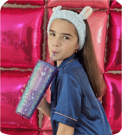 Party favors display for teepee slumber party