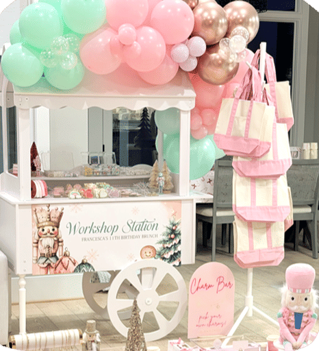 Workshop station for creative party activities