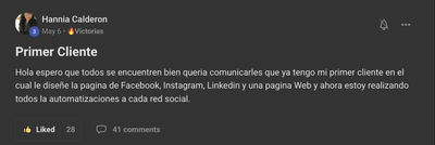 Hannia: Primer cliente