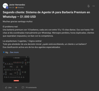 Javier: Segundo cliente $1,000 USD