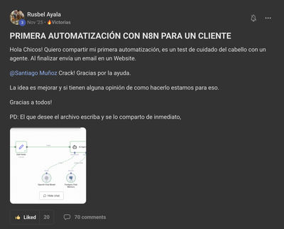 Rusbel: Primera automatizacion con n8n