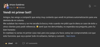Arturo: Vendio su primer bot