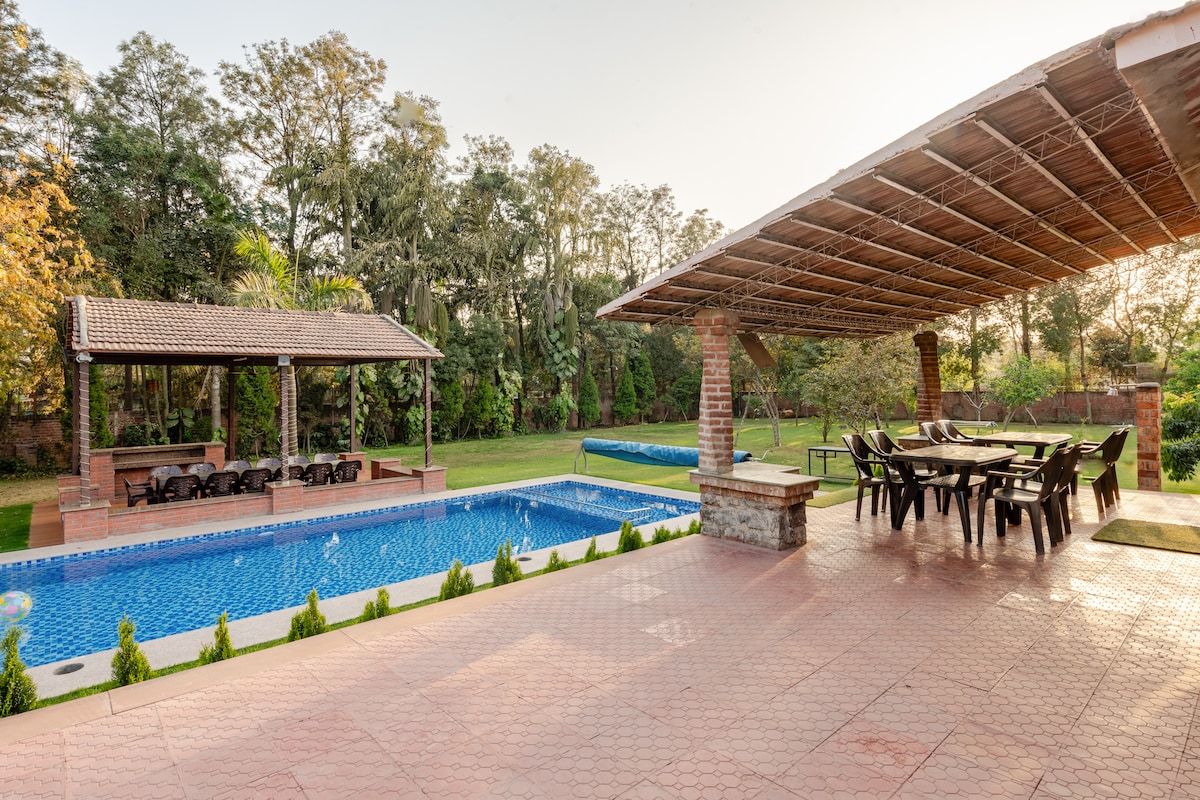 BBQ and outdoor dining area