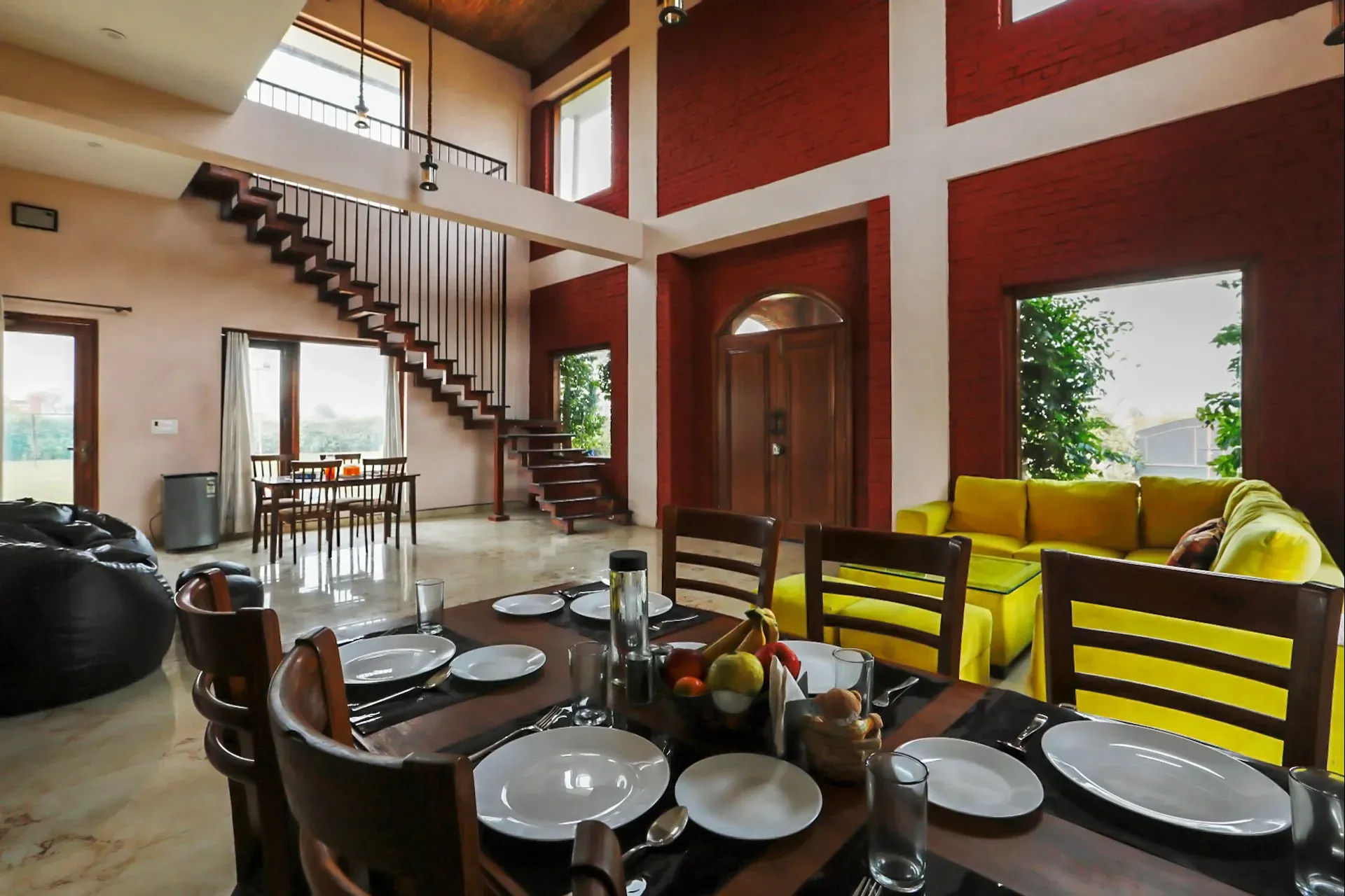 living room · board games · bbq corner