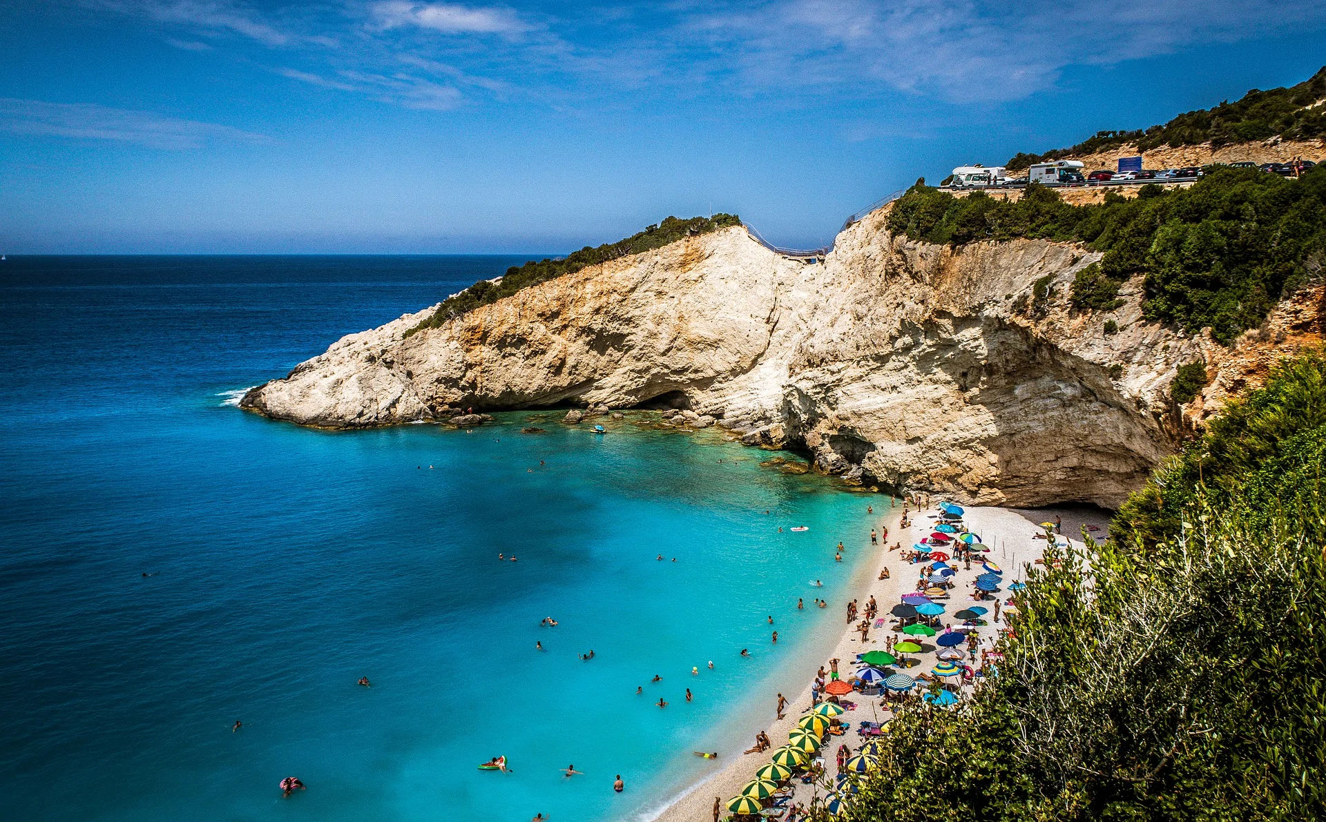 Praia de Katsiki na Grécia Praia de Katsiki localizada em ilha de Lefkada na Grécia