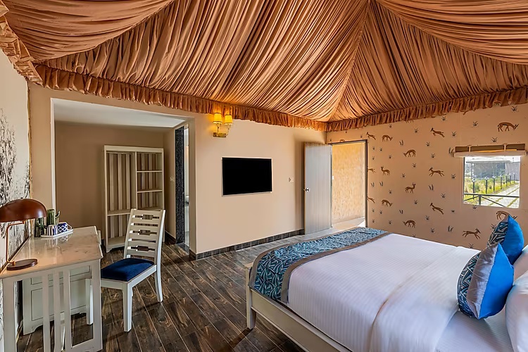 Mountain View Antler Tents With Outdoor Shower and Sit Out at Sterling ReWild Sariska - Photo 3
