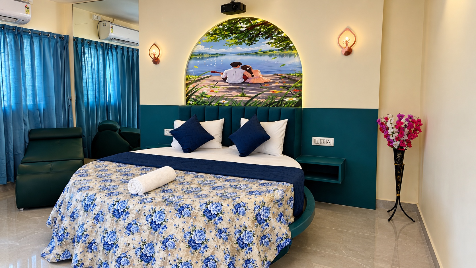Premium Round bed projektar room at HILL TOP LUXURY LODGE - Photo 1