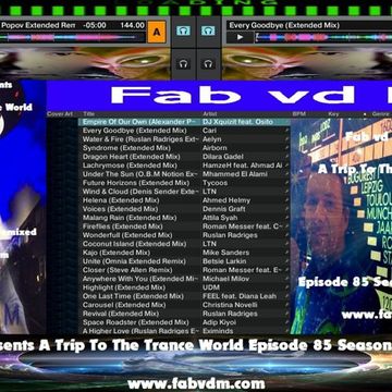 Fab vd M Presents A Trip To The Trance World Episode 85 Season 11 Remixed