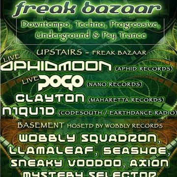 Freak Bazaar @ Volks - BASSment room hosted by Wobbly Records. 09.10.2015