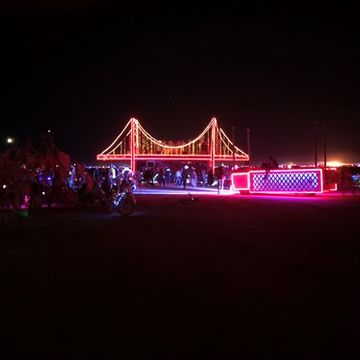 JAYROCK on the Golden Gate at the Daft Punk Trash Fence Burning Man 2018