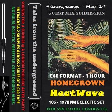 HOMEGROWN HEATWAVE 2024 - A 1hr #guestmix, submission for NTS Radio (May) from #strangecargo - Sunrise #C60 #djset, #eclectic #poolside, #afterparty, #warmup, #vibes - (With FULL tracklistings)