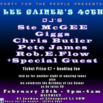 DJ Rob.E.Flow Party for the people - Lee Gainer's 40th (warm up set)