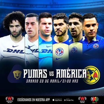 [Radio] Pumas Vs. América [Liga MX] [J16] [W Radio] [96.9 FM] [CDMX] [20-04-2024]