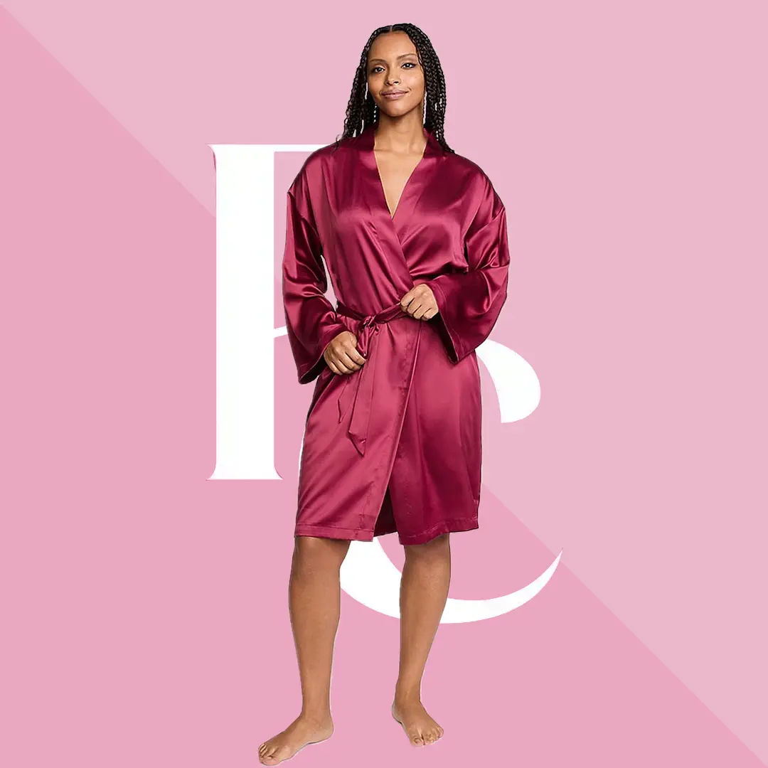 Victoria's Secret Bata midi de satén rojo Campari