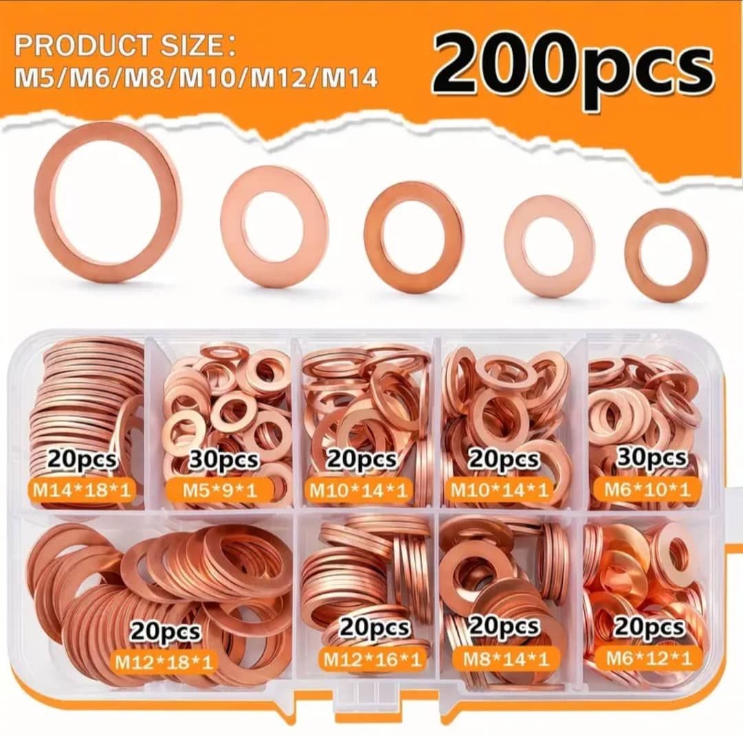 Kits de 200 Arandelas de cobre