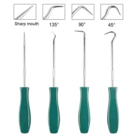 🛠️ Juego de 4 Ganchos y Punzones de Precisión
