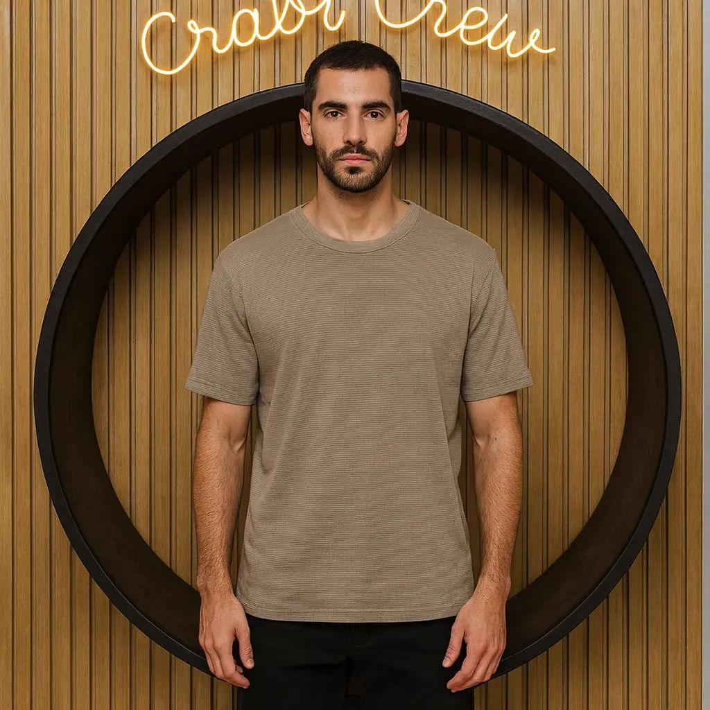 Pullover Beige Texturizado (C100) – Talla M/L/XL