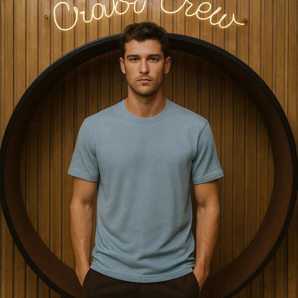 Pullover Azul Claro Texturizado (C100)– Talla M/L/XL