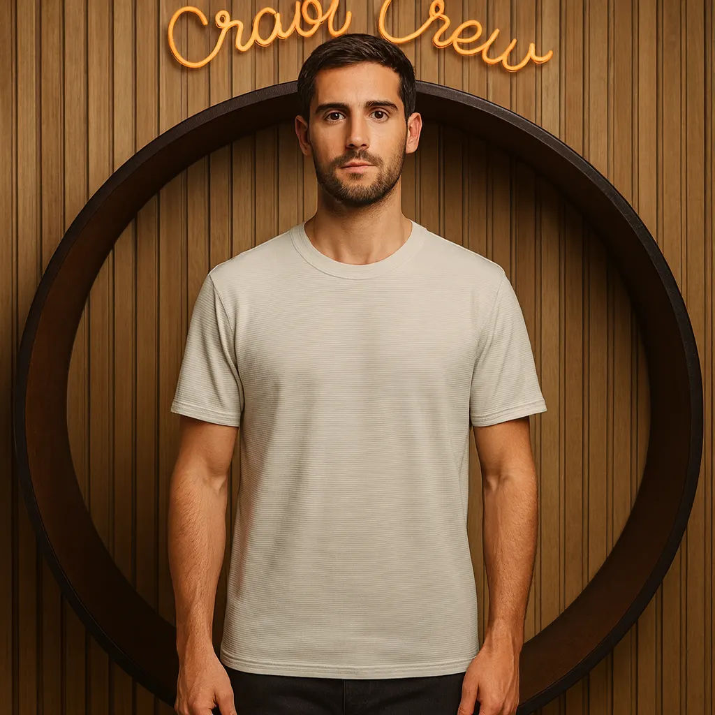  Pullover Gris Claro Texturizado (C100) – Talla M/L/XL