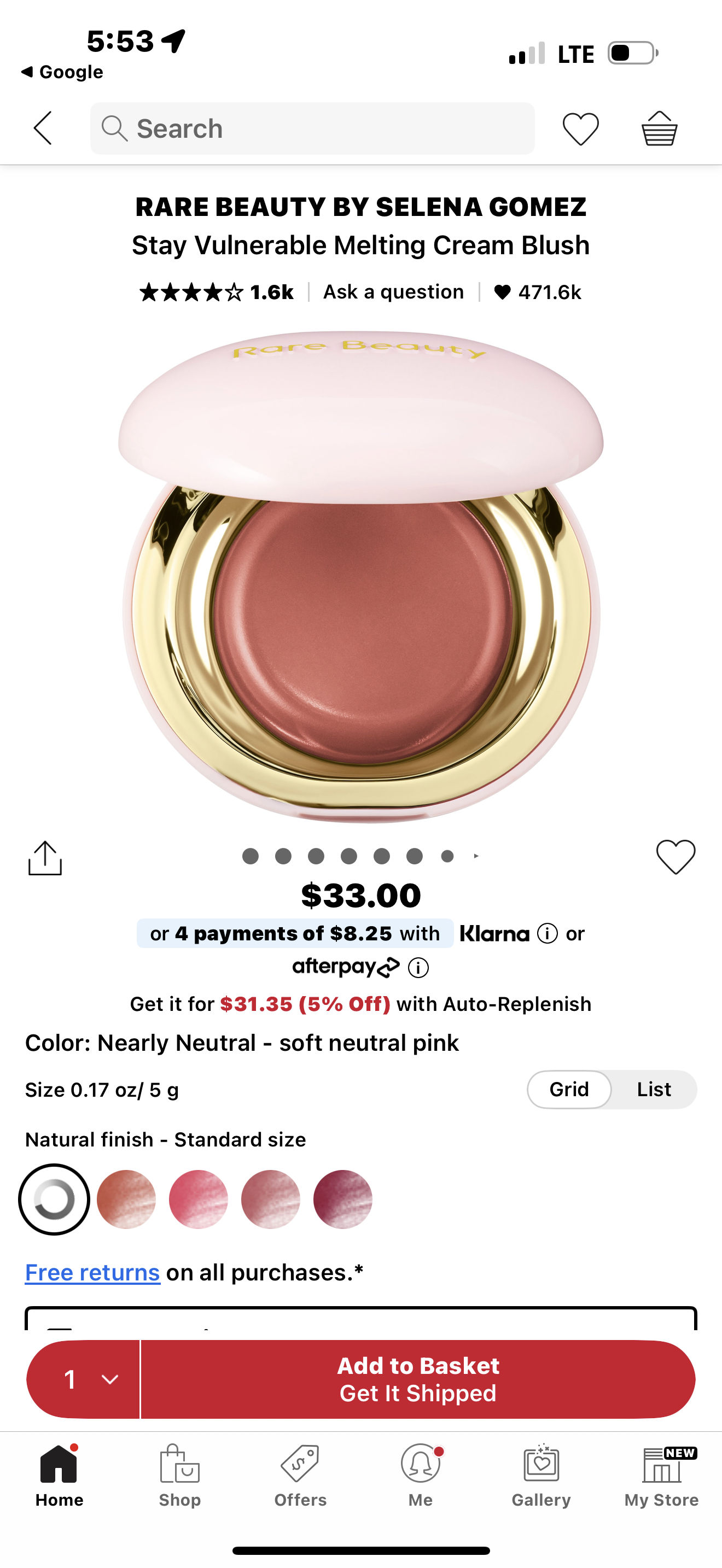 Blush rare beauty
