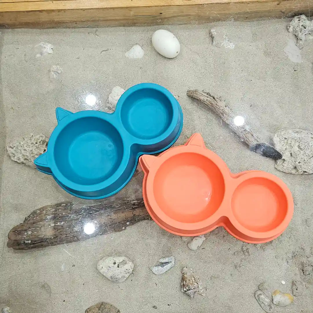 Plato Doble con Diseño de Orejas de Gato