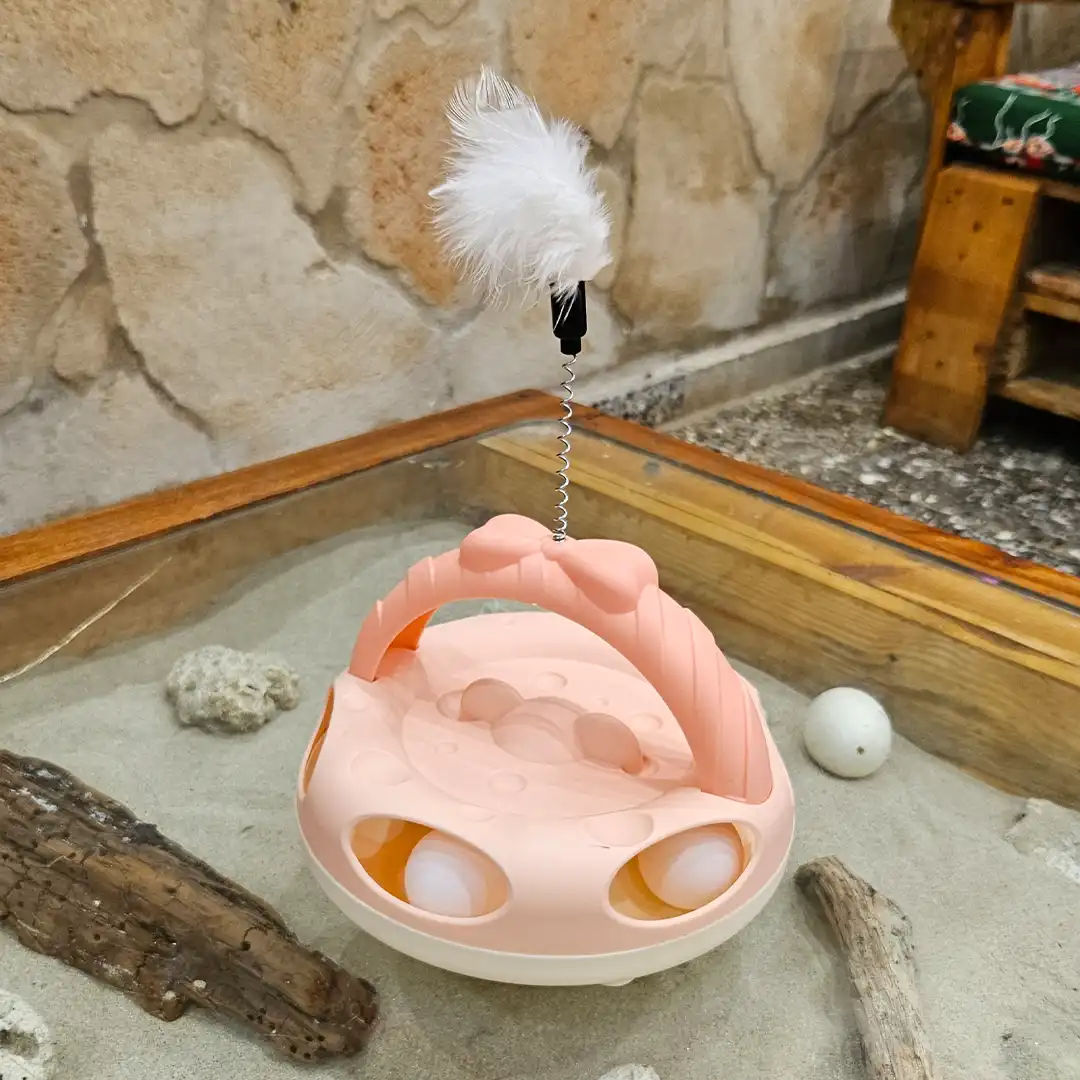Juguete Interactivo con Plumas y Bolas
