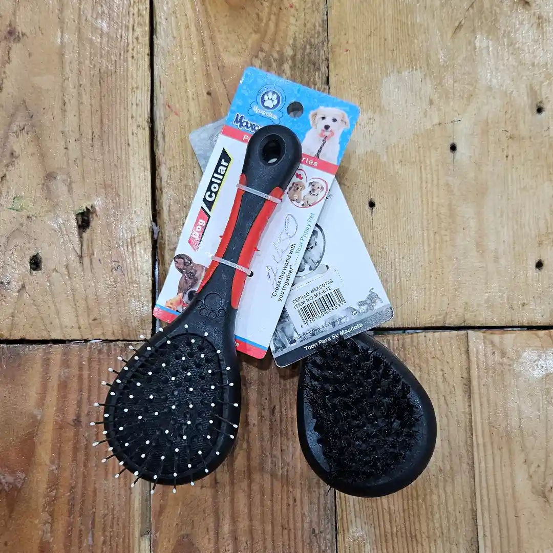 Cepillo Dual para Perros y Gatos – Cerdas Metálicas y Naturales