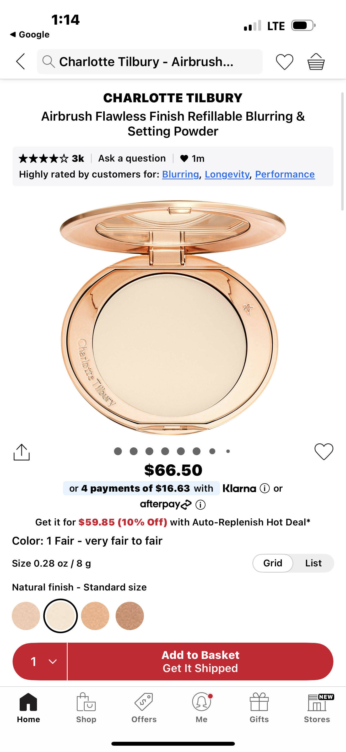 Polvo compacto Charlotte tilbury 