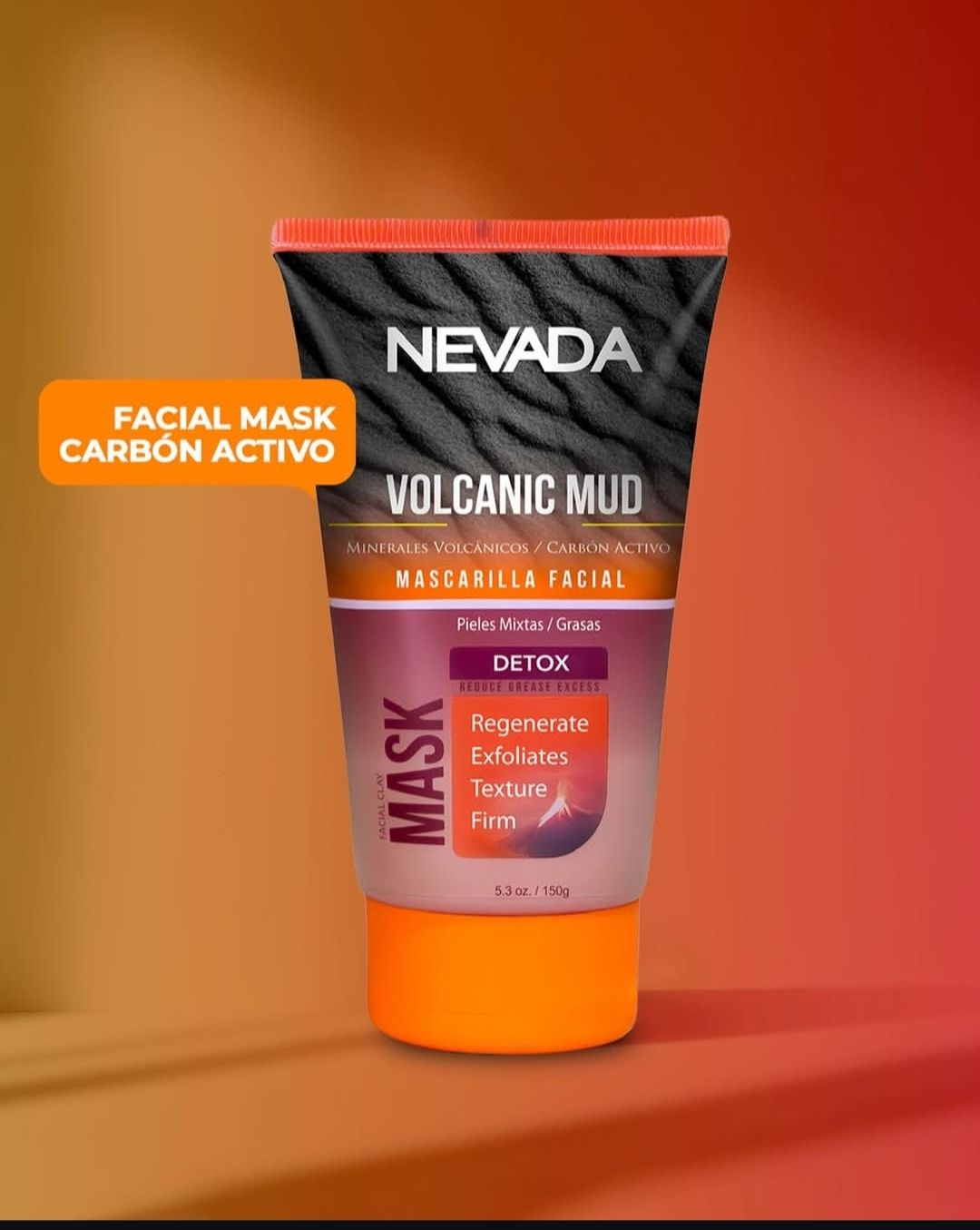 Mascarilla Facial Nevada Volcanic Mud con Carbón Activo