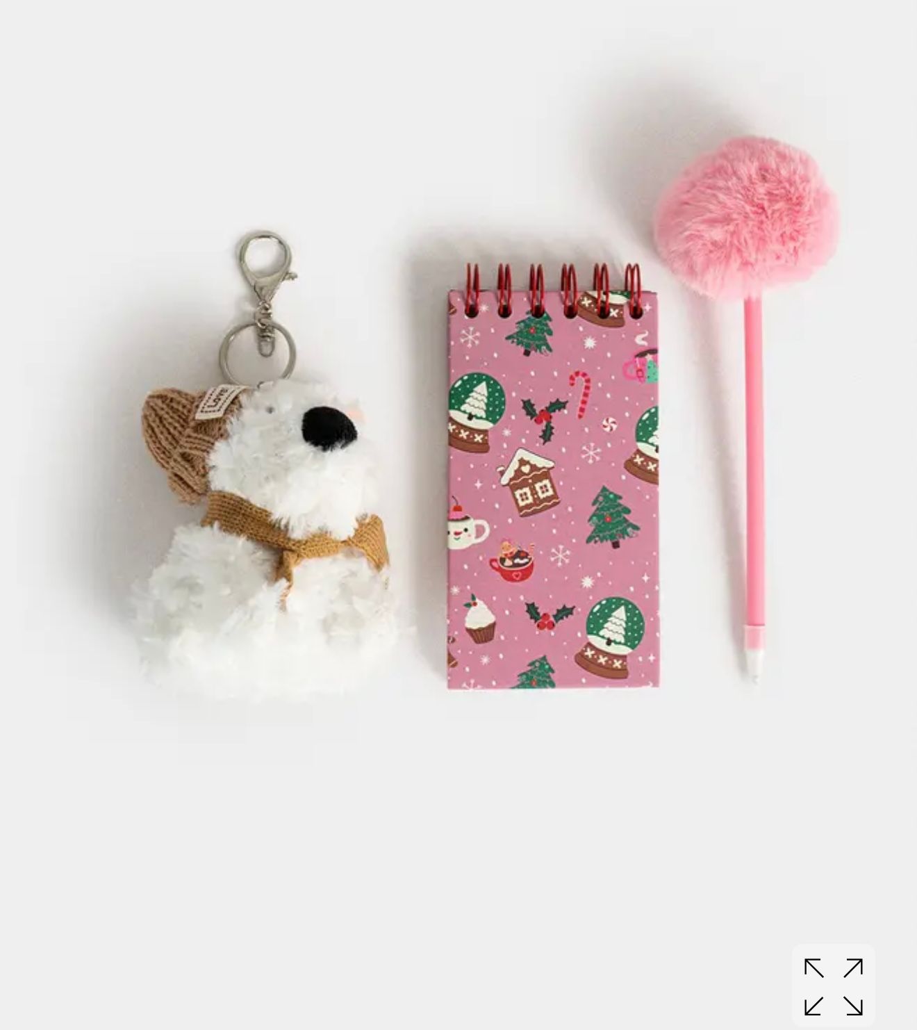 Set de regalo navideńo en una casita de regalo 