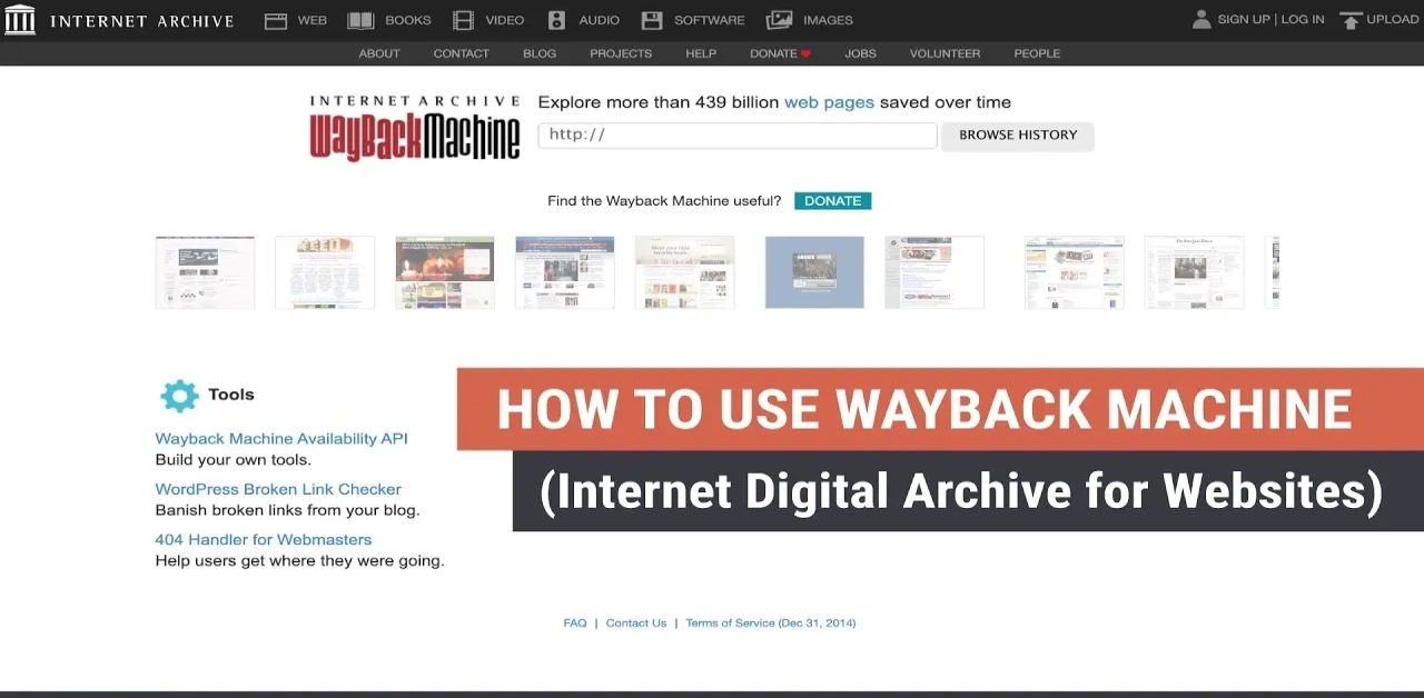 How to Use the Wayback Machine Internet Archive