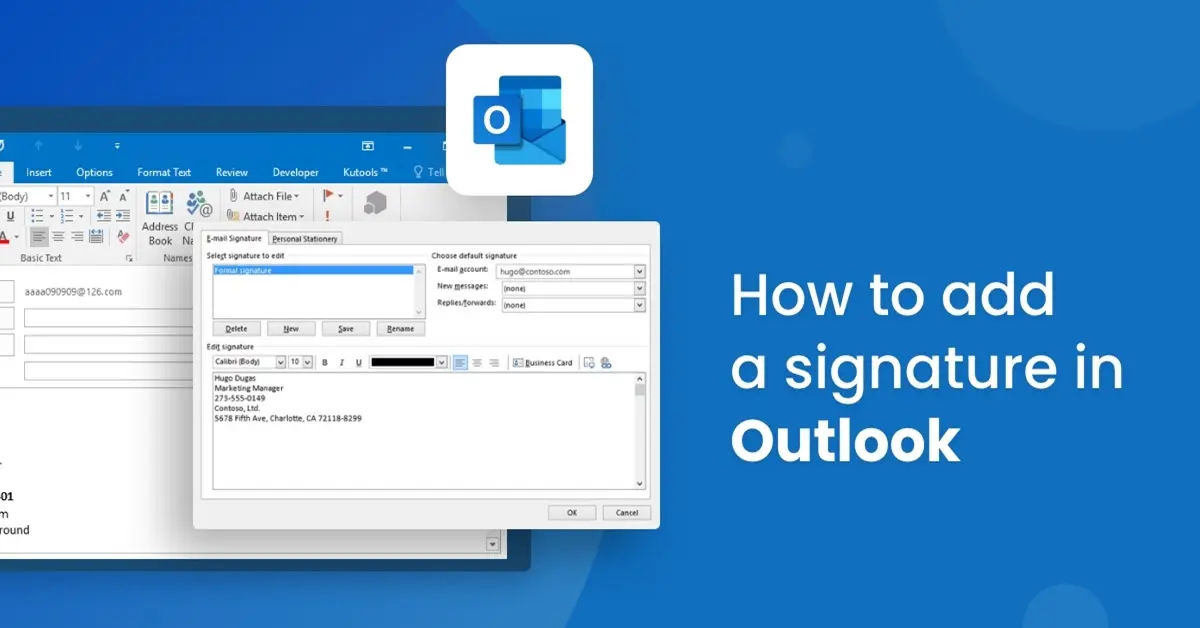how to add signature in outlook emails