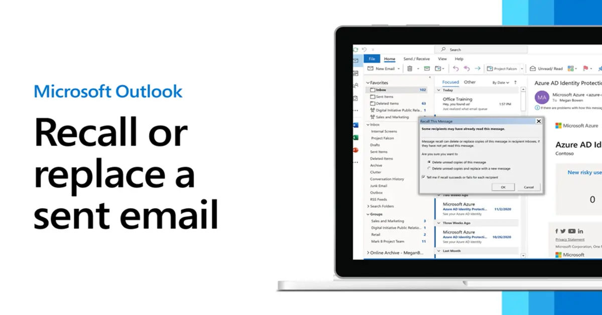 how to recall or replace email in microsoft outlook