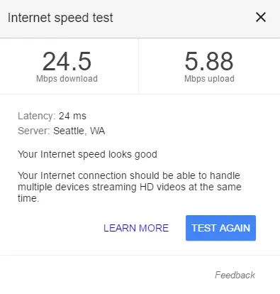 Google Speed Test