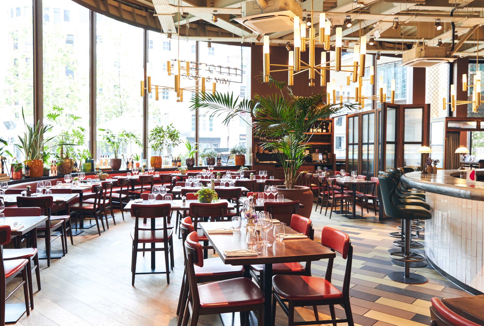 Elegant restaurant dining room interior