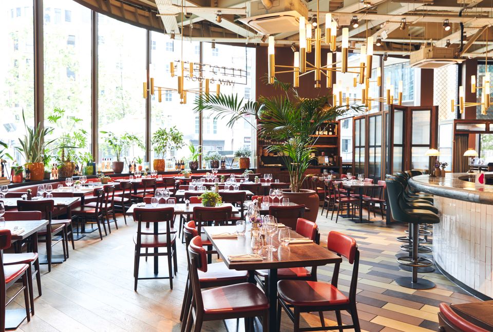Elegant restaurant dining room interior