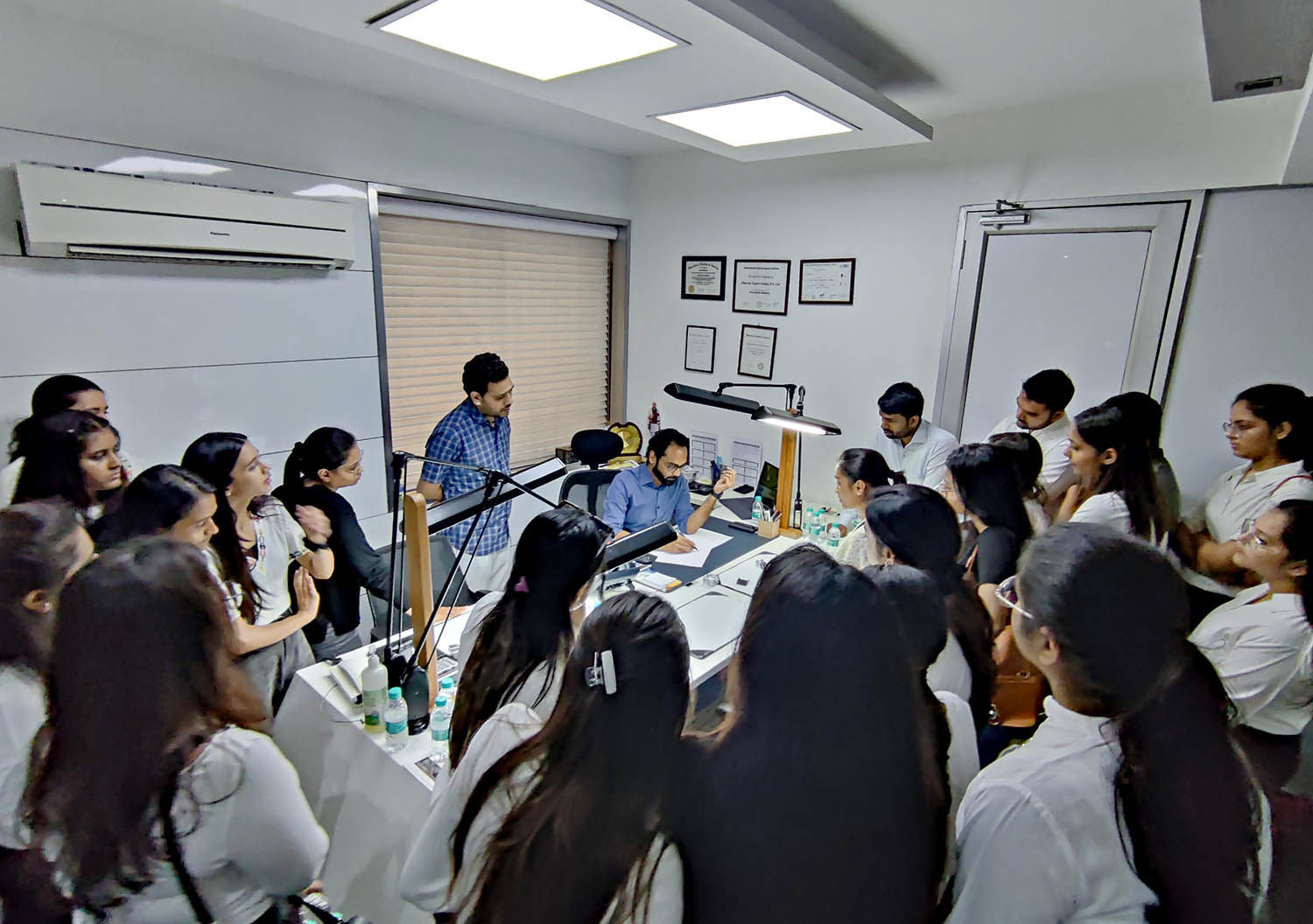 International school of gems and jewelry students visit to the manufacturing facility of Dharam Export India
