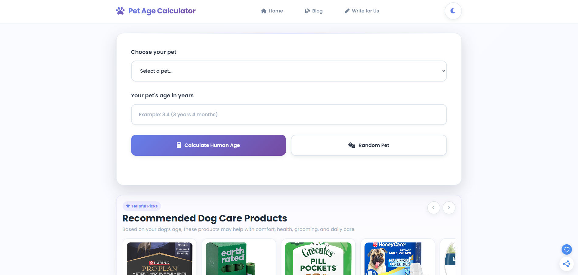 Petagecalculator.net