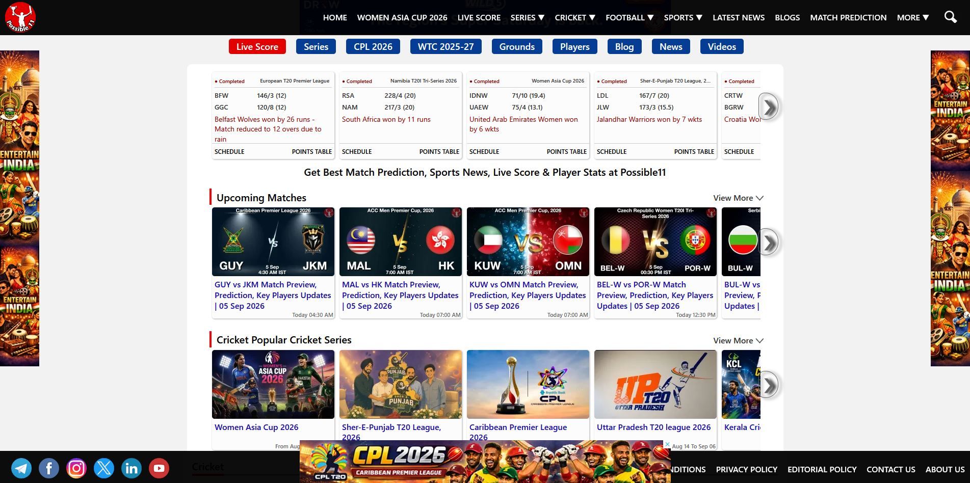 Possible11 Fantasy Sports News