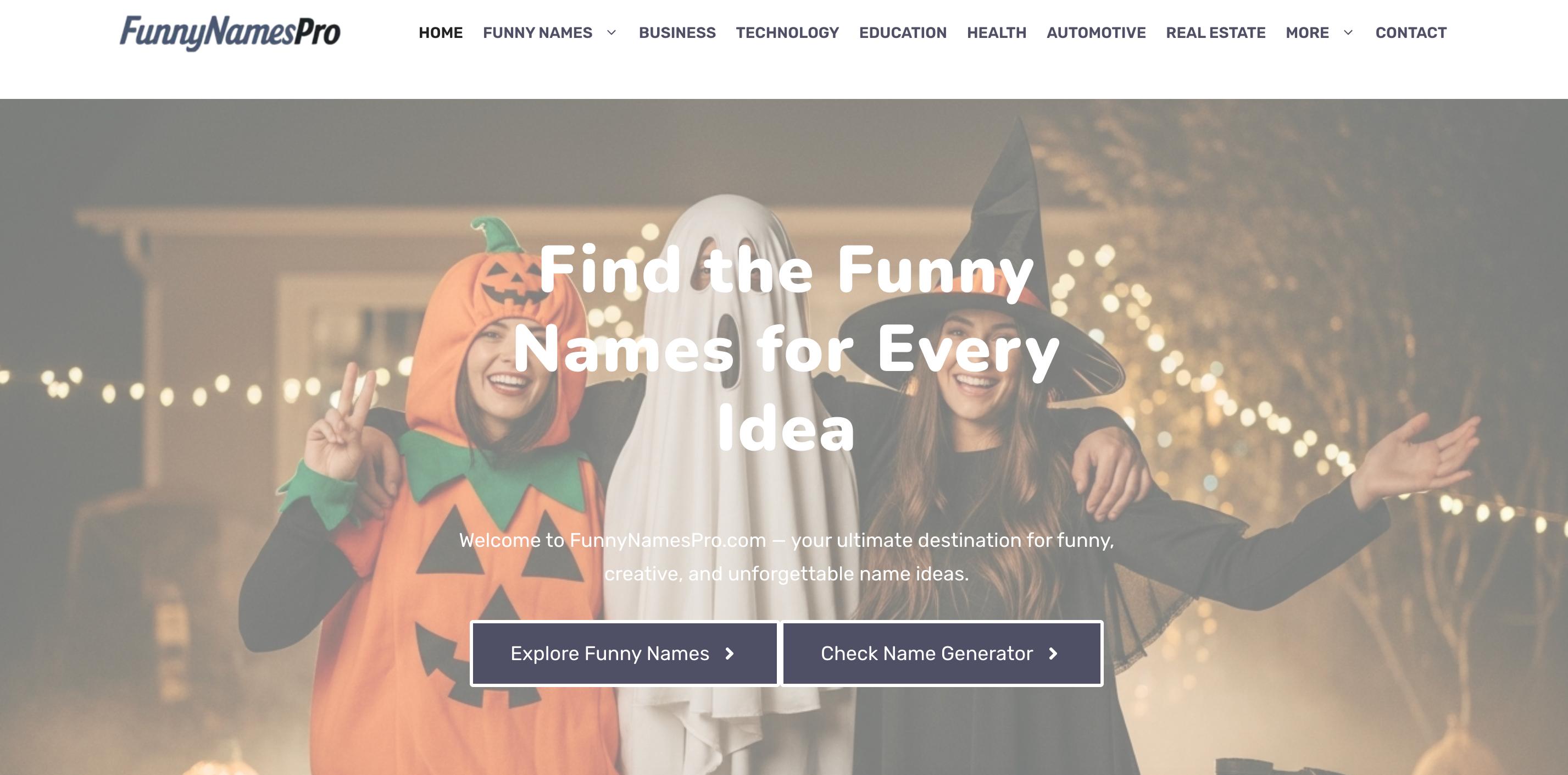 FunnyNamesPro: Find The Funny Names For Every Idea