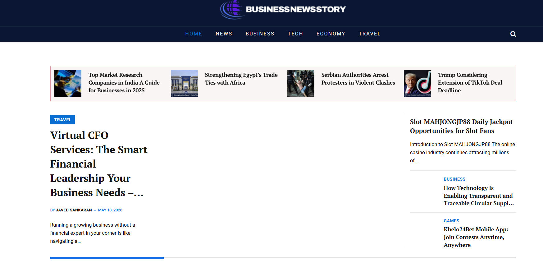 Business News Story