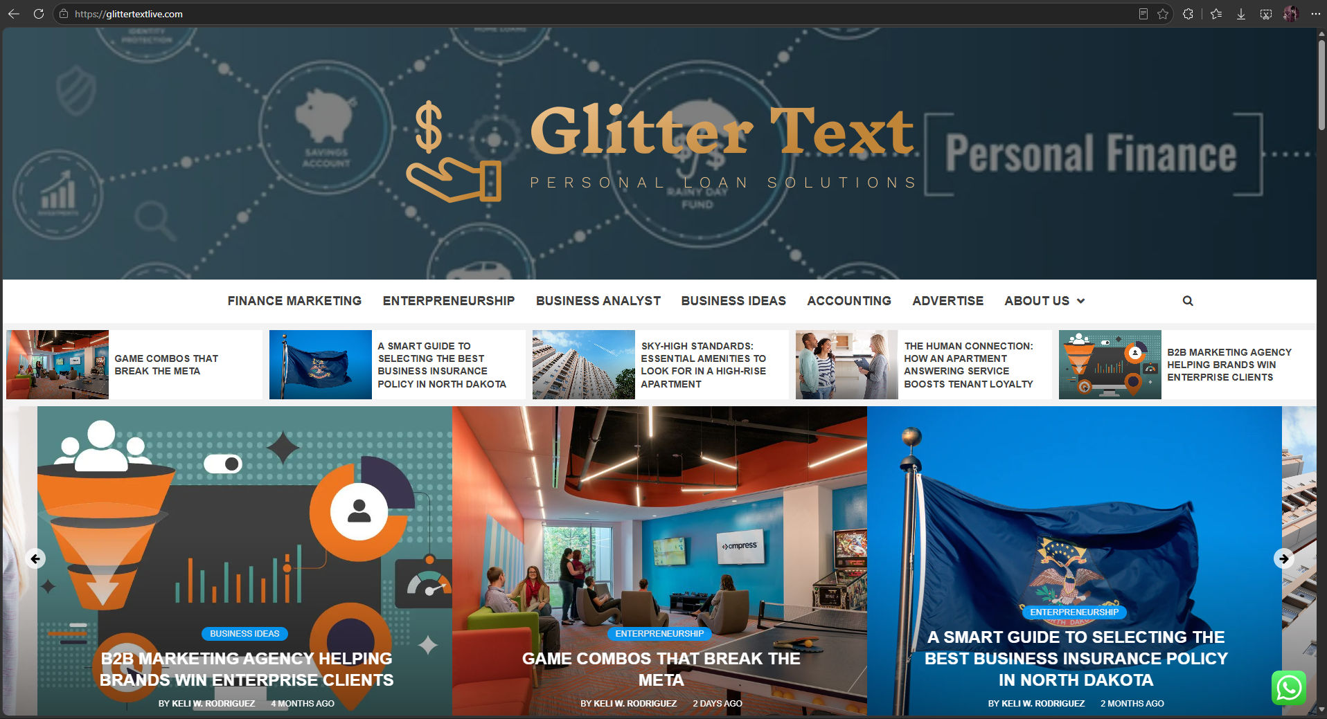 Glittertextlive  Business Inspiration