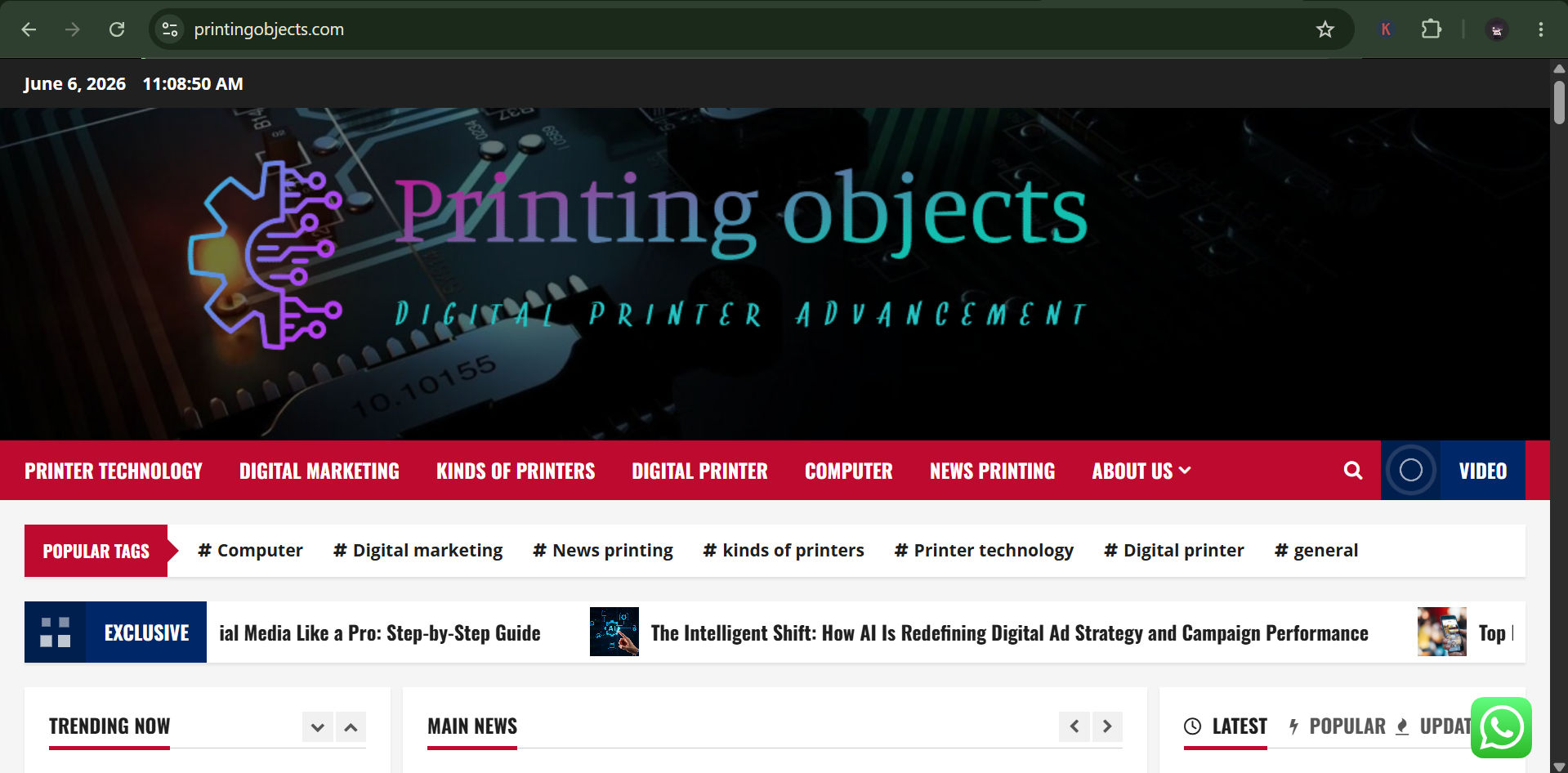 Printing Objects    Digital Printer Advancement