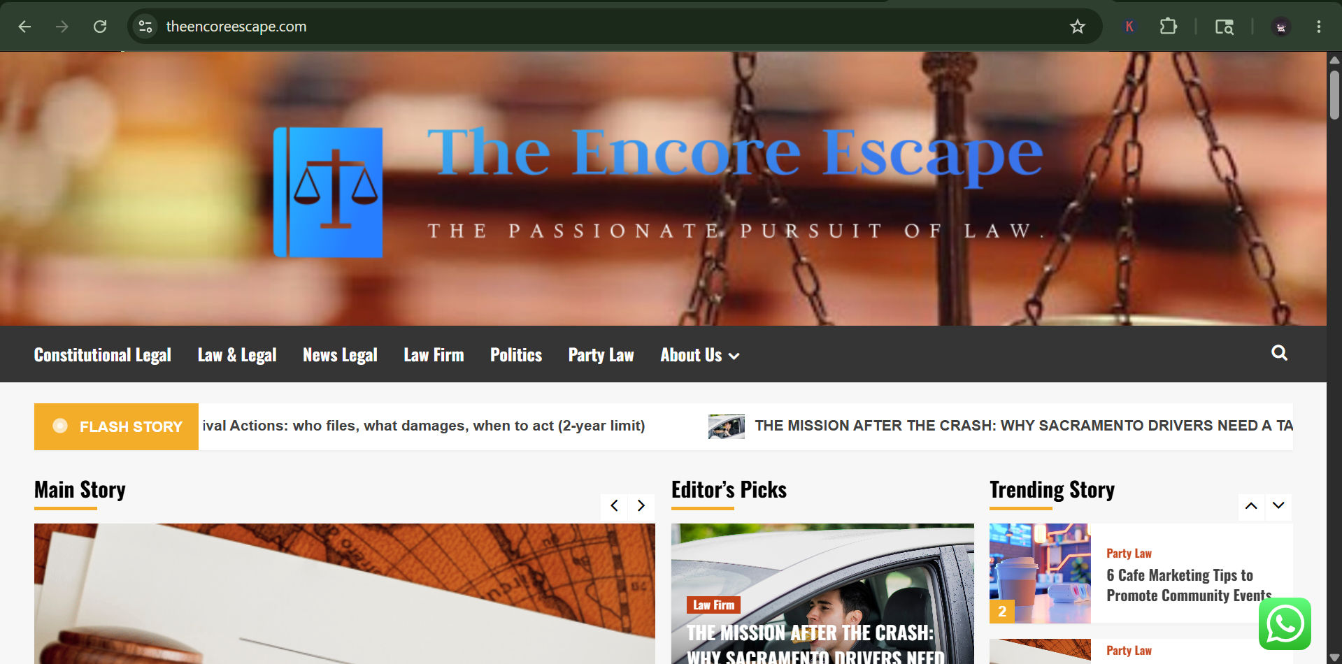 Theencoreescape   The Passionate Pursuit Of Law