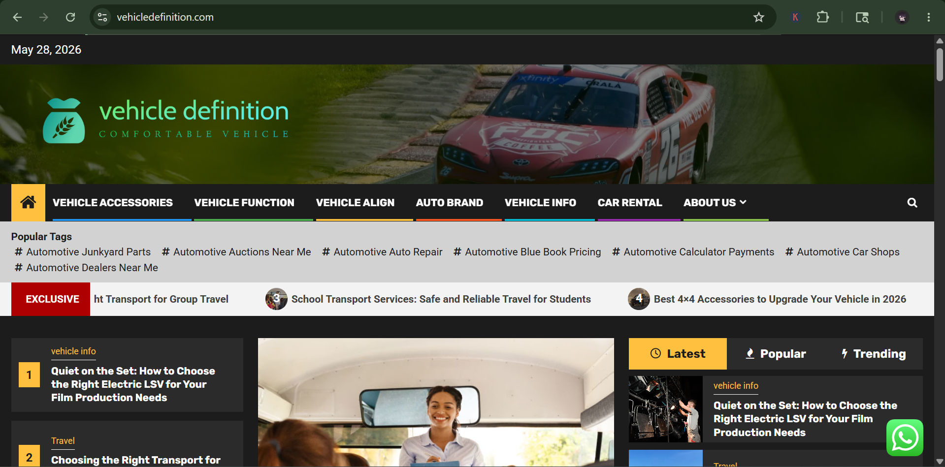 Vehicle Definition  -  Comfortable Vehicle