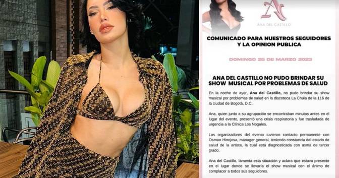 Ana del Castillo urgently transferred to the Los Nogales Clinic